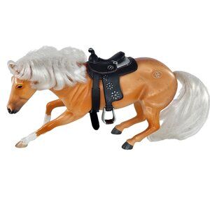 Grand Champions Quarter Horse Palomino Cutting Mare Toy With Saddle